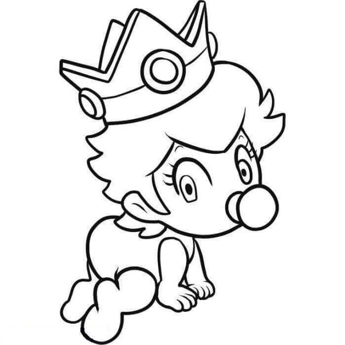 Online coloring book: Coloring page princess baby